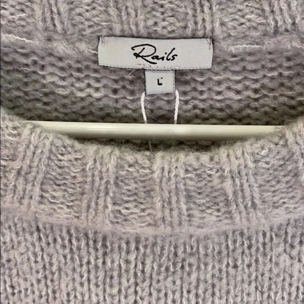 Rails Sybil Puff Sleeve Wool Cashmere Alpaca Blend Grey Sweater SIZE: L